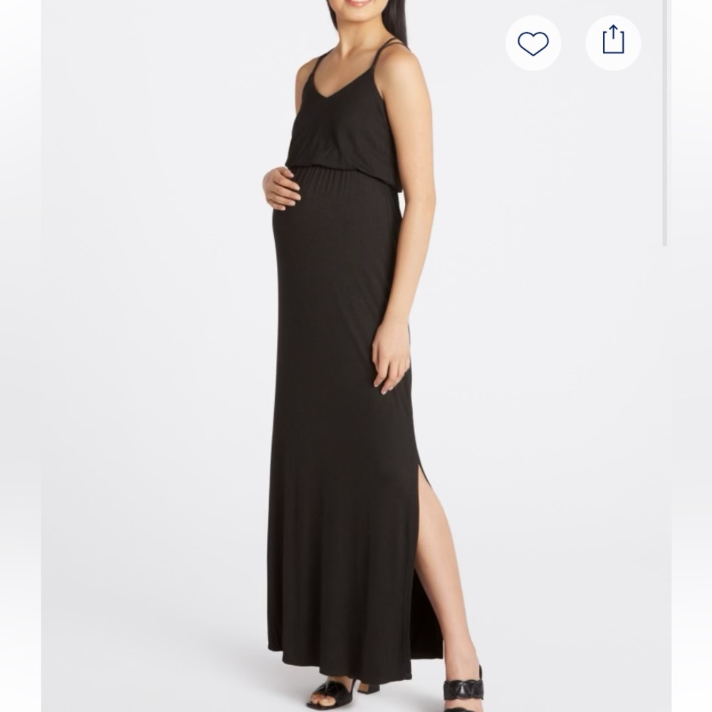 Maternity knit sleeveless maxi dress size small black